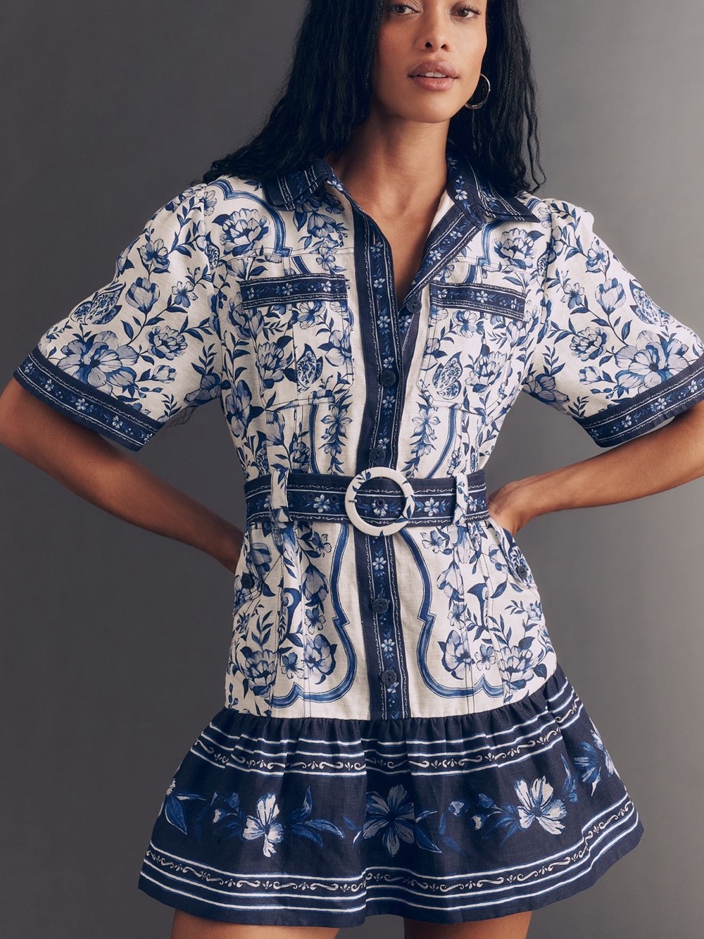 Farm Rio dress - Blue & White - Picture 2 of 6